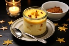 Delightful Pudding custard dessert plate. Generate ai Product Image 1
