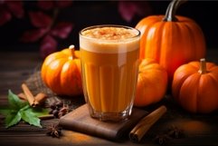 Nutritious Pumpkin healthy drink glass. Generate Ai Product Image 1