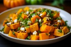 Refreshing Pumpkin salad feta. Generate Ai Product Image 1