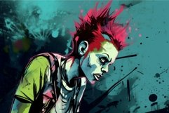 Punk zombie graffiti. Generate AI Product Image 1