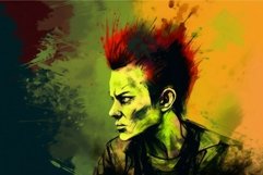 Punk zombie graffiti portrait. Generate AI Product Image 1