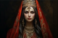 Enigmatic Persian queen portrait. Generate Ai Product Image 1
