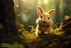 Fairy cute rabbit forest. Generate Ai Product Image 1