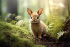 Mystical Fairy cute rabbit forest. Generate Ai Product Image 1