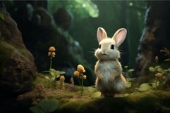 Charming Fairy cute rabbit forest. Generate Ai Product Image 1