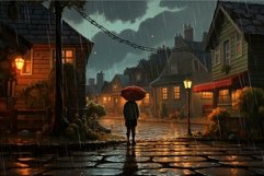 Resilient Woman rain poured. Generate Ai Product Image 1