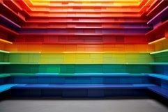 Practical Colorful folders wooden bookshelves. Generate Ai Product Image 1