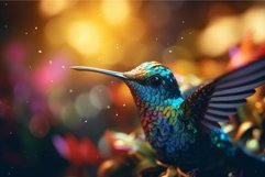 Rainbow colorful hummingbird. Generate Ai Product Image 1