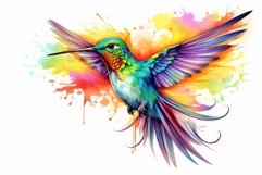 Fast Rainbow colorful hummingbird. Generate Ai Product Image 1