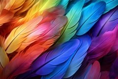 Resplendent Rainbow feathers colorful. Generate Ai Product Image 1