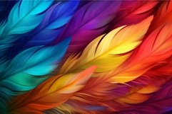 Shimmery Rainbow feathers colorful. Generate Ai Product Image 1