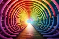 Whimsical Rainbow tunnel. Generate Ai Product Image 1