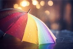 Rainbow colorful umbrella. Generate ai Product Image 1