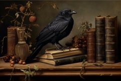 Raven history ancient library. Generate Ai Product Image 1