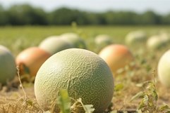Raw musk melons field. Generate ai Product Image 1