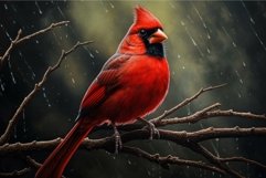 Bright Red cardinal bird. Generate Ai Product Image 1
