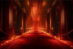 Shimmering Red carpet blurred glowing. Generate Ai Product Image 1