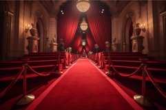 Elegant Red carpet stage. Generate Ai Product Image 1