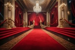 Radiant Red carpet stage. Generate Ai Product Image 1