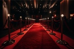 Red carpet stage with soft light. Generate Ai Product Image 1