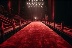 Red carpet with spotlight. Generate Ai Product Image 1