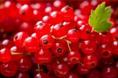 Red currant berries closeup. Generate Ai Product Image 1