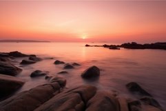 Red dawn sea view. Generate Ai Product Image 1