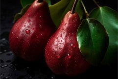Red pear fruits on branch. Generate ai Product Image 1