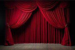 Dramatic Red stage curtains. Generate Ai Product Image 1