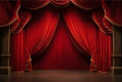 Grandiose Red stage curtains. Generate Ai Product Image 1