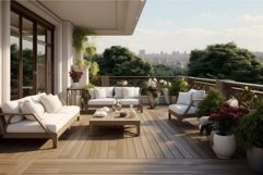Tranquil Residential terrace. Generate Ai Product Image 1