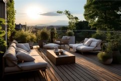 Sun-filled Residential terrace. Generate Ai Product Image 1