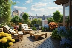 Picturesque Residential terrace. Generate Ai Product Image 1