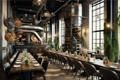 Restaurant interior loft. Generate Ai Product Image 1