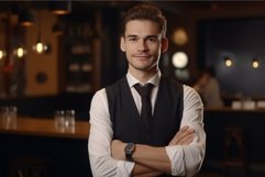 Restaurant manager young. Generate Ai Product Image 1