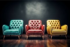 Retro vintage armchairs fashion. Generate Ai Product Image 1