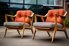 Retro vintage armchairs fashion. Generate Ai Product Image 1