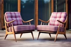 Stylish Retro vintage armchairs fashion. Generate Ai Product Image 1