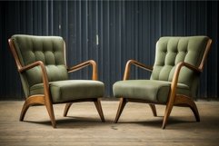 Nostalgic Retro vintage armchairs fashion. Generate Ai Product Image 1