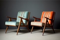 Timeless Retro vintage armchairs fashion. Generate Ai Product Image 1