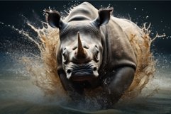 Rhinoceros splashes. Generate Ai Product Image 1