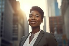 Happy rich black american businesswoman. Generate Ai Product Image 1