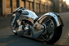Heavy-set Riding bike chopper. Generate Ai Product Image 1