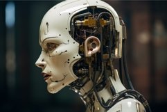 Robot learning head. Generate Ai Product Image 1