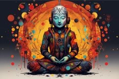 Robot meditating. Generate Ai Product Image 1