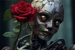 Sentimental Robot thinking about love. Generate Ai Product Image 1
