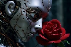 Imaginative Robot thinking about love. Generate Ai Product Image 1