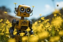 Innovative Robot spring field. Generate Ai Product Image 1