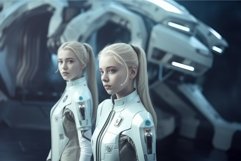 Robotic futuristic girls. Generate Ai Product Image 1