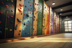 Secure Child rock climbing indoor safety wall. Generate Ai Product Image 1